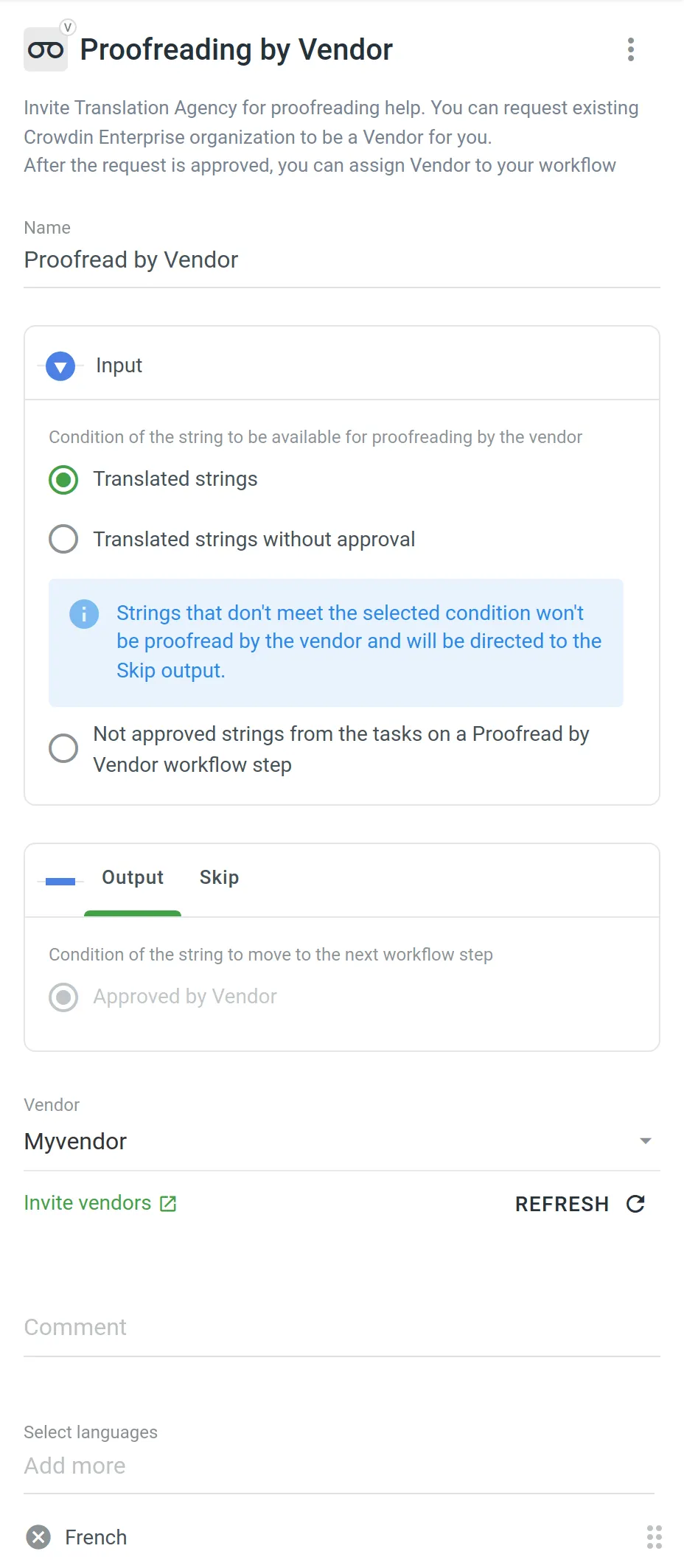 Configuring Proofreading by Vendor